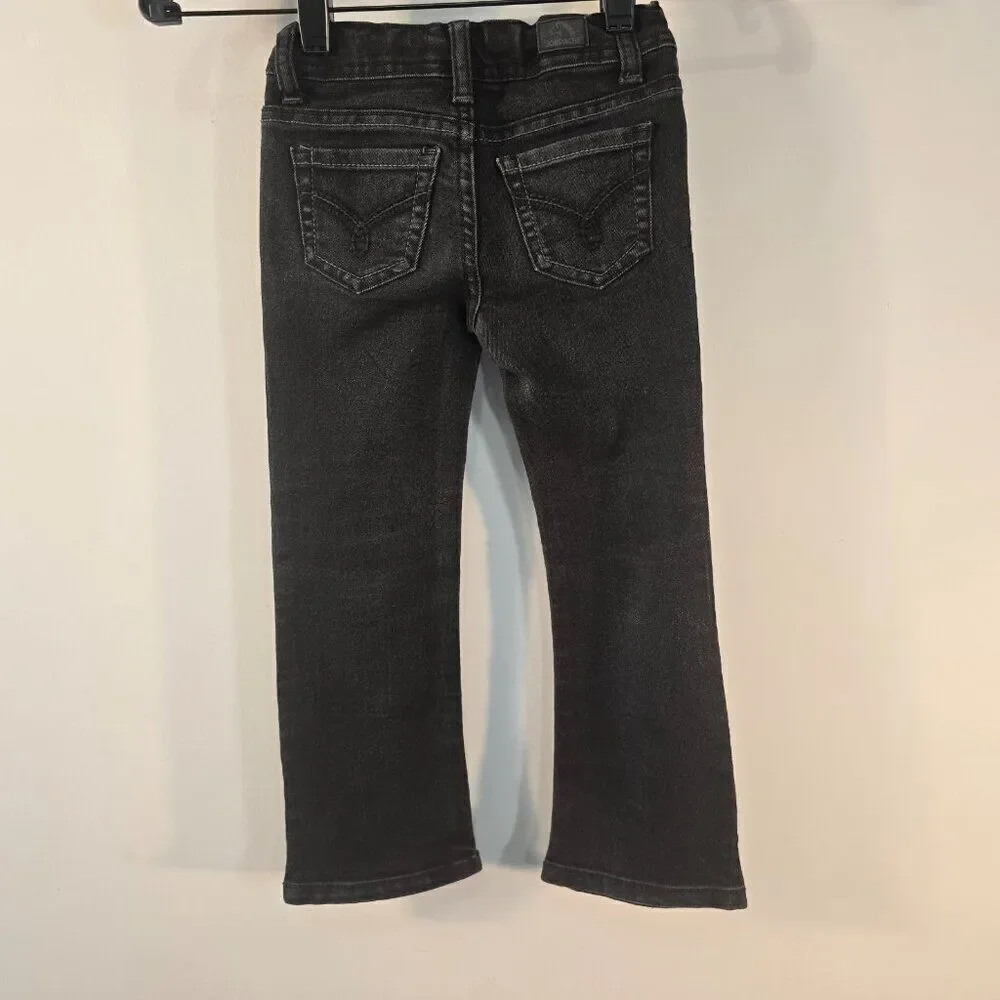Jordache Girls Black Denim Jeans Size 5 Bootcut Adjustable Waist